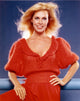 Elaine Joyce posed in a stunning red dress photo print