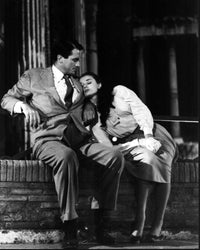 Audrey Hepburn and Gregory Peck black and white photo print from Roman Holiday