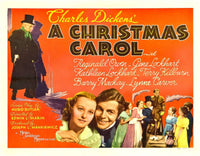 A Christmas Carol 1938 movie poster print featuring Reginald Owen and cast.