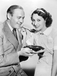 Jack Benny and Mary Livingstone enjoying Jell-O vintage radio print