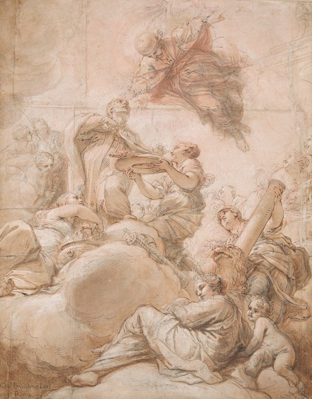 Allegory of the Elevation of Cardinal Deacon Oddone Colonna to Pope Martin V Poster Print by Benedetto Luti