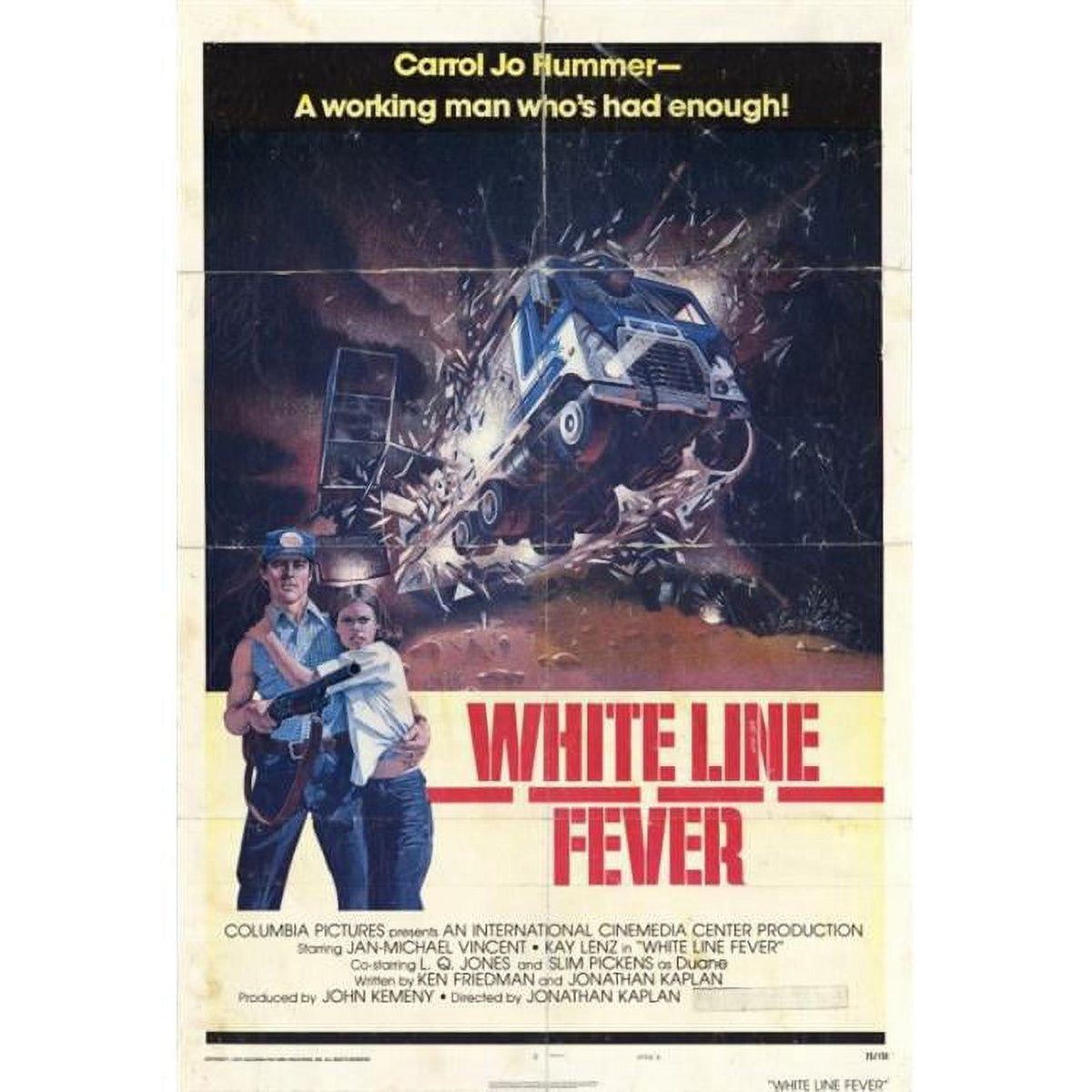 White Line Fever movie poster print 27x40 for home décor.