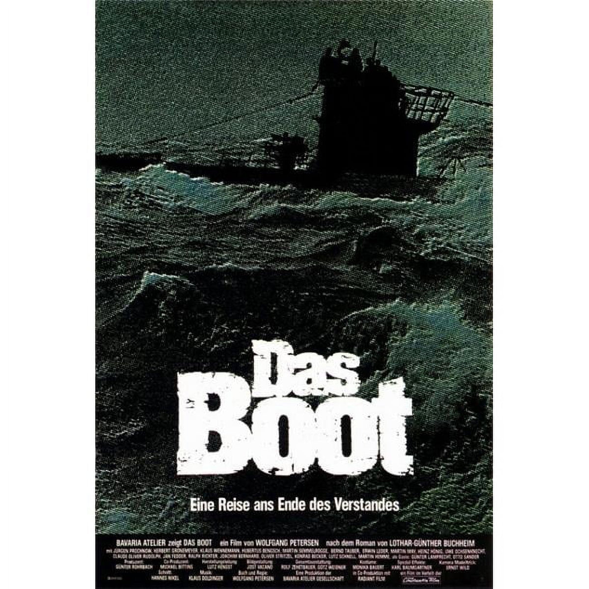 Das Boot movie poster print featuring iconic film art.