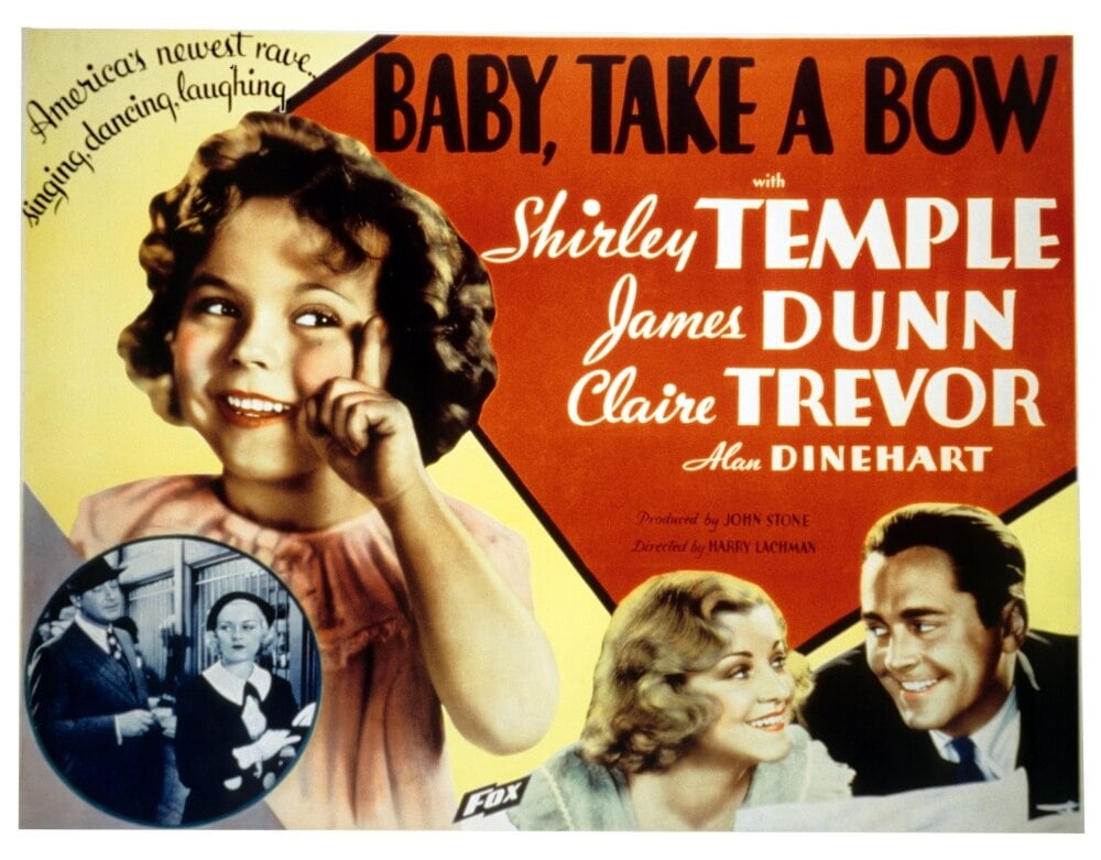 Take A Bow movie poster print featuring Shirley Temple and Claire Trevor from 1934.