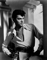 Tony Curtis iconic photo print featuring classic Hollywood style.