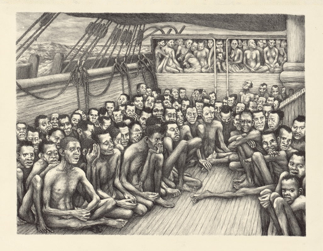 Slave Ship poster print by Bernarda Bryson, historical art, 1930s