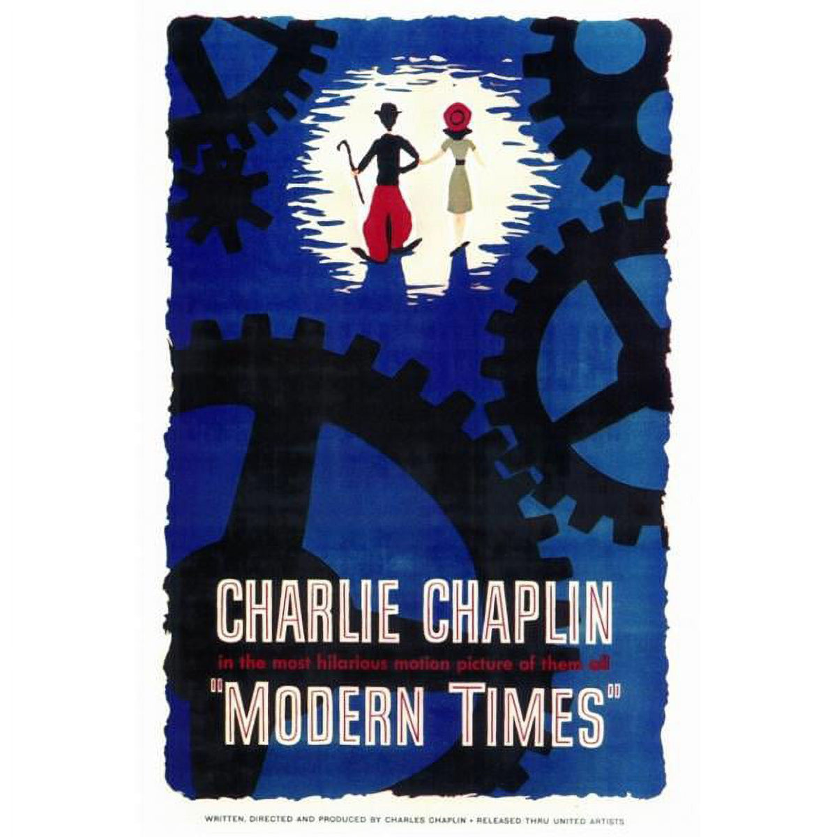 Modern Times Movie Poster Print featuring Charlie Chaplin in 27x40 size.