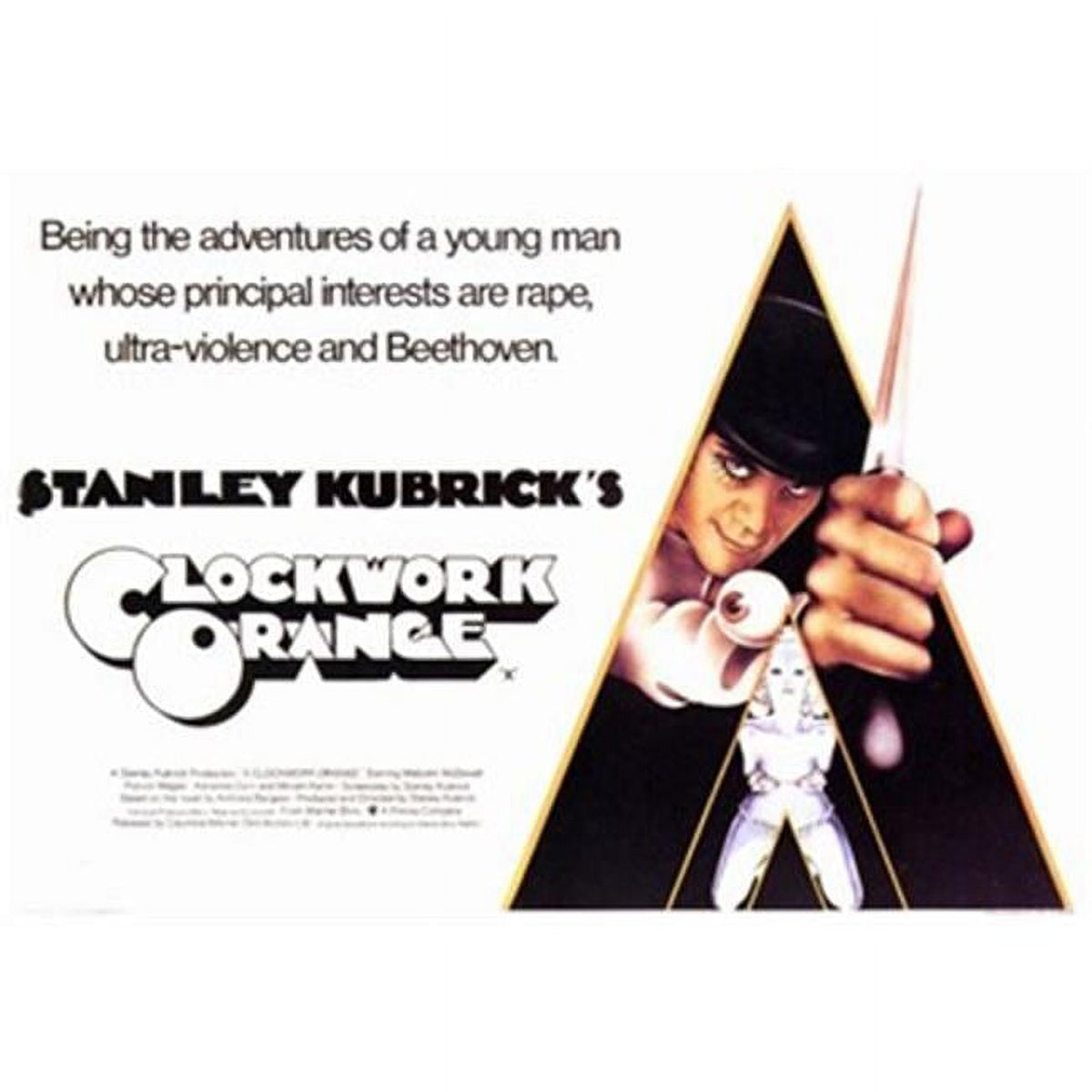 Clockwork Orange movie poster print in 17x11 size.