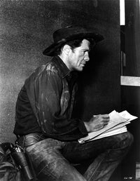 Robert Horton backstage writing letters photo print