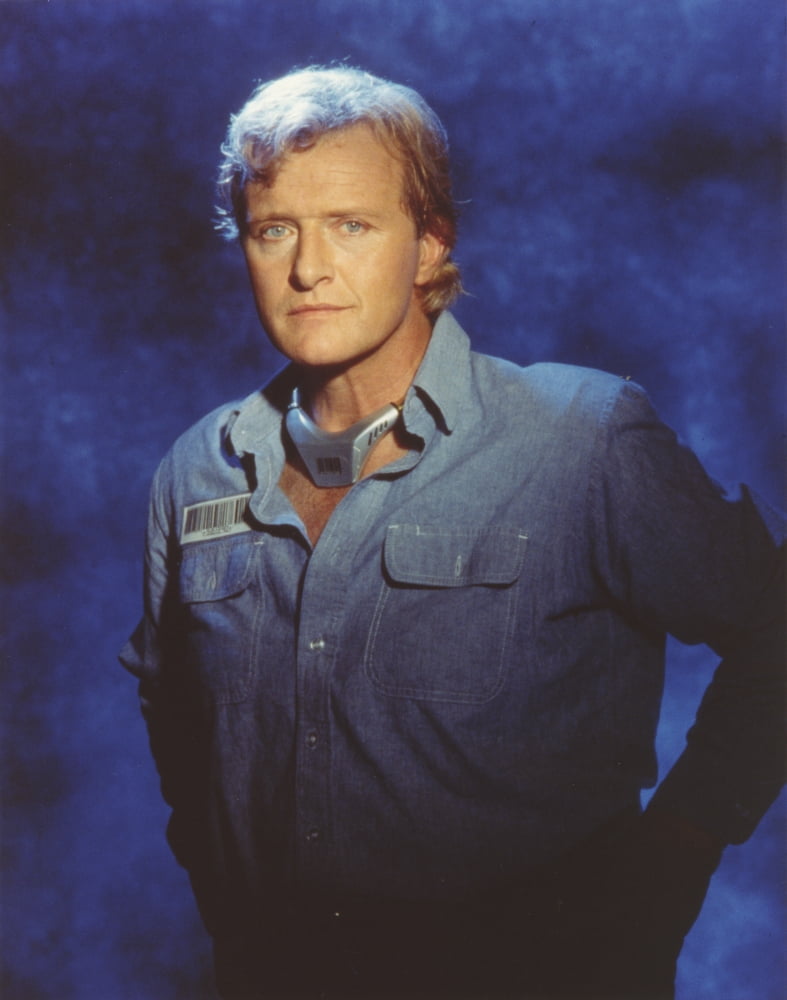 Rutger Hauer posed in denim jacket photo print, classic film memorabilia.