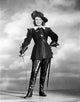 Maureen O'Hara black and white photo print in fencing outfit