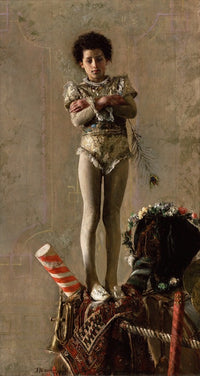 Il Saltimbanco Poster Print by Antonio Mancini showcasing vibrant colors and dynamic movement.