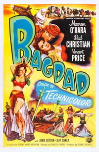 Bagdad Movie Masterprint Poster featuring Maureen O'Hara and Paul Hubschmid, 1949 classic film.