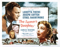 The Farmer's Daughter 1947 movie poster print featuring Joseph Cotten and Loretta Young.