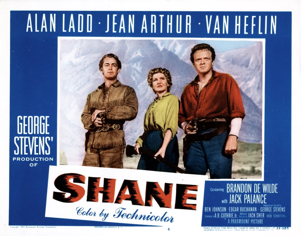 Shane Movie Masterprint Poster featuring Alan Ladd and Jean Arthur, 14 x 11