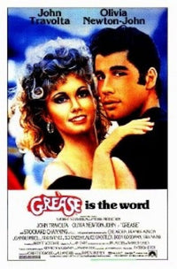 Grease Movie Poster featuring classic 1950s film characters