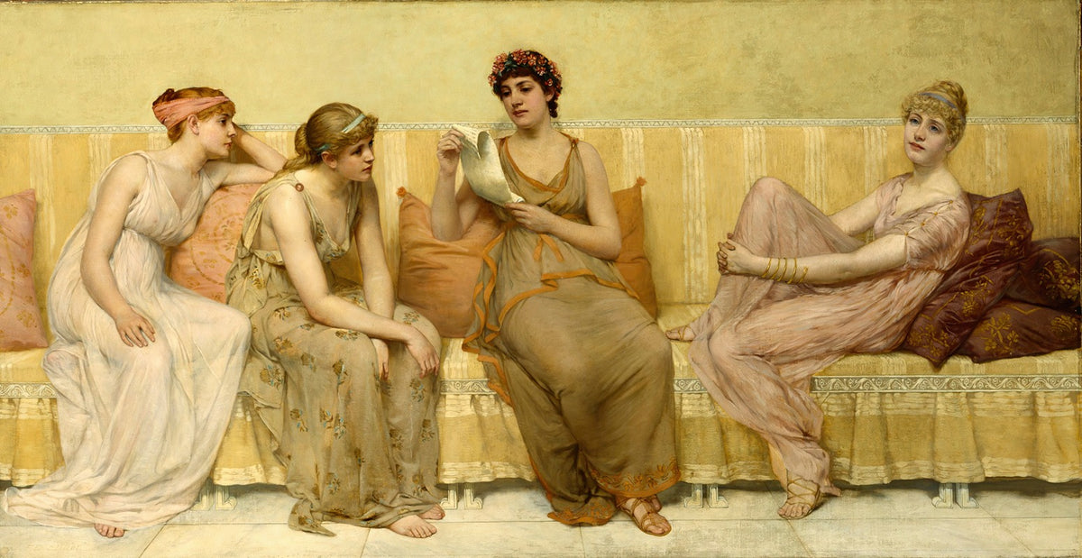 Reading the Story of Oenone poster print by Francis Davis Millet, available in multiple sizes.