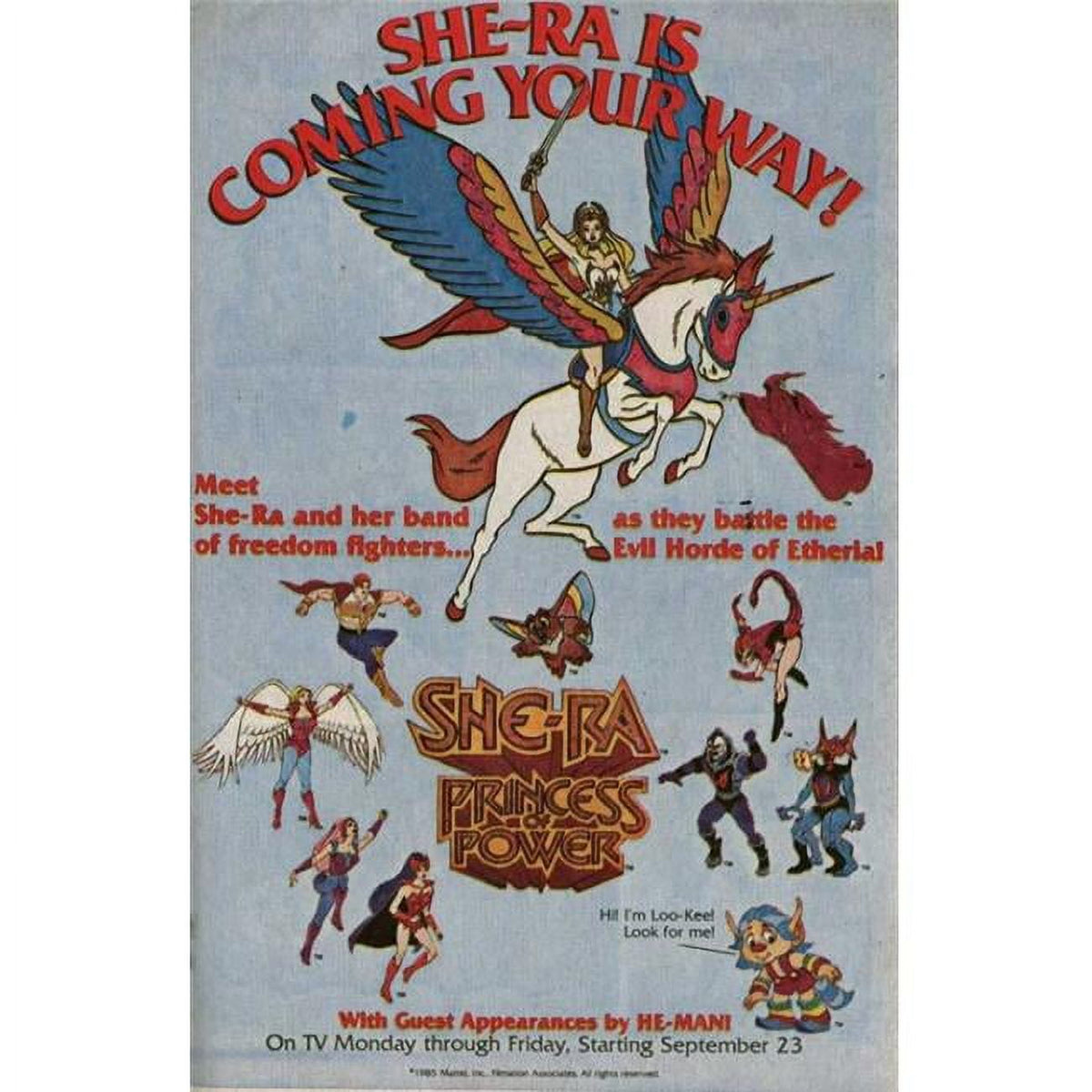She-Ra Princess of Power Movie Poster in 11x17 size