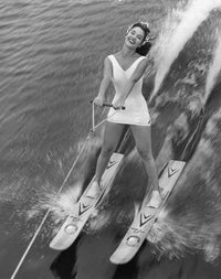 Mary Ann Mobley Water Skis Photo Print - vibrant summer action shot.
