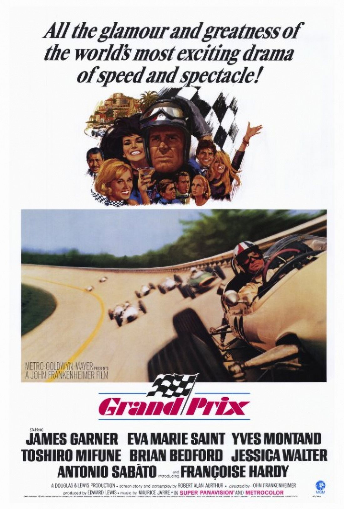 Grand Prix Movie Poster Print showcasing racing excitement.