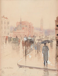 Rainy Day on Columbus Avenue, Boston (1886) Art Print by Childe Hassam