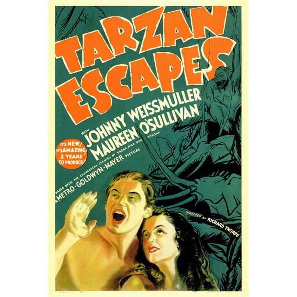 Tarzan Escapes Movie Poster Print 27x40