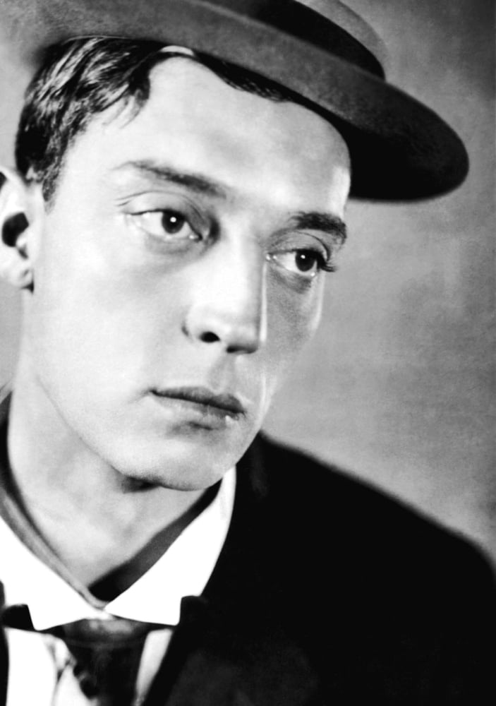 Buster Keaton 1920s photo poster print showcasing the iconic silent film star.