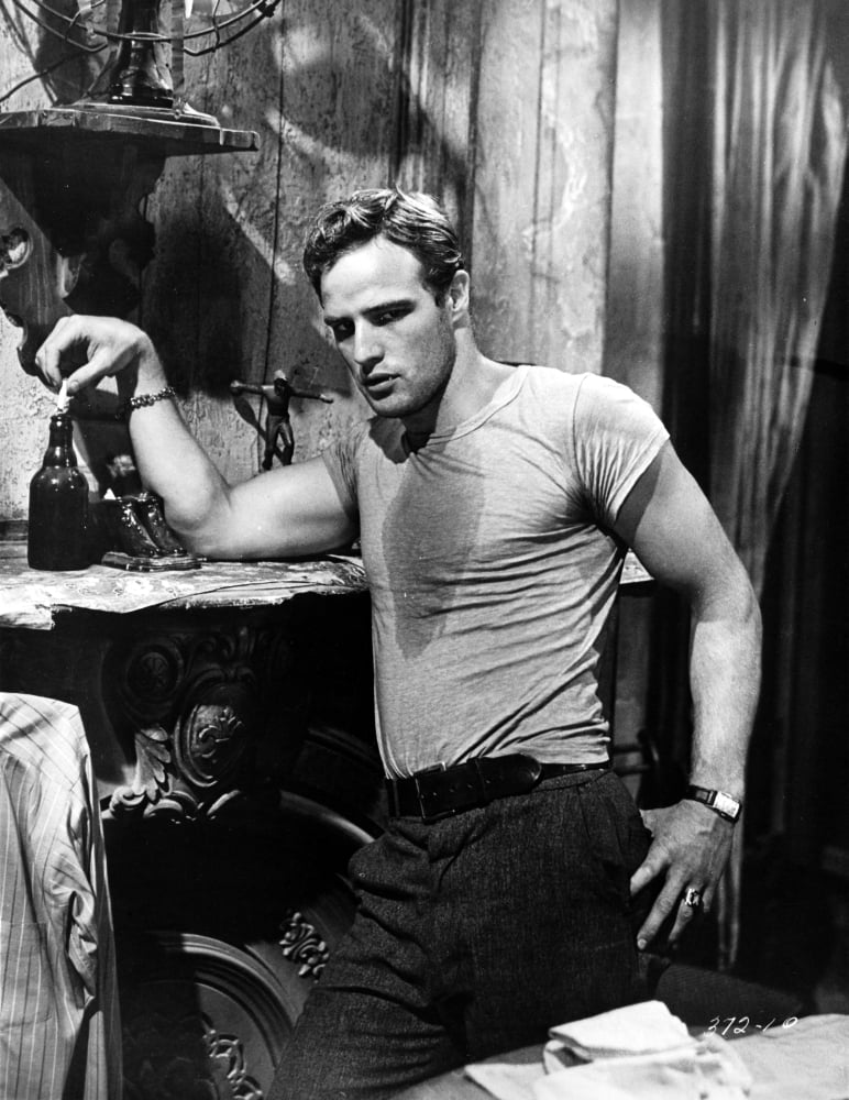 Marlon Brando portrait photo print in grey shirt