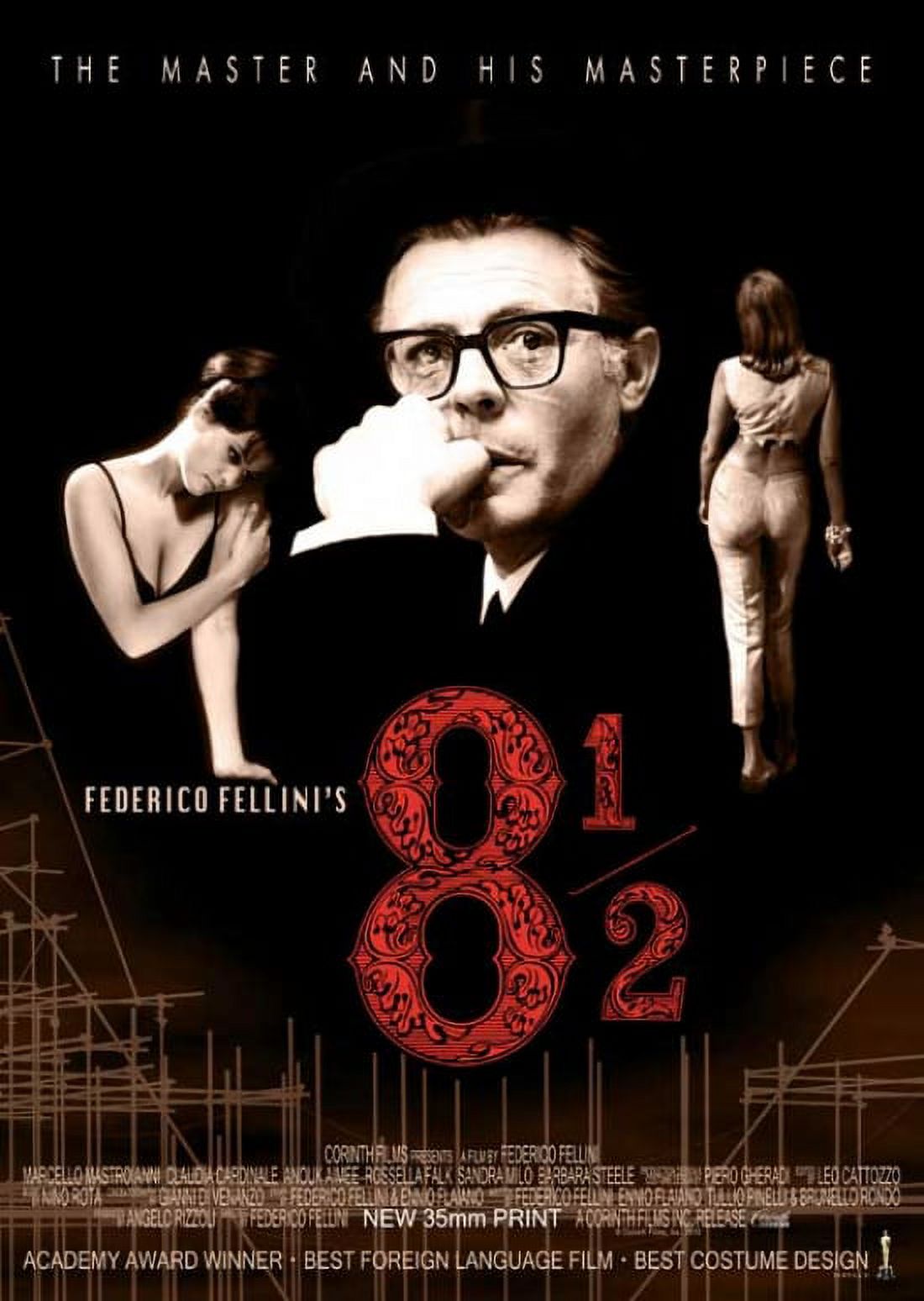 Federico Fellini's 8 movie poster art print 11x17