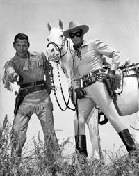 Lone Ranger Clayton Moore posed photo print - vintage television art.