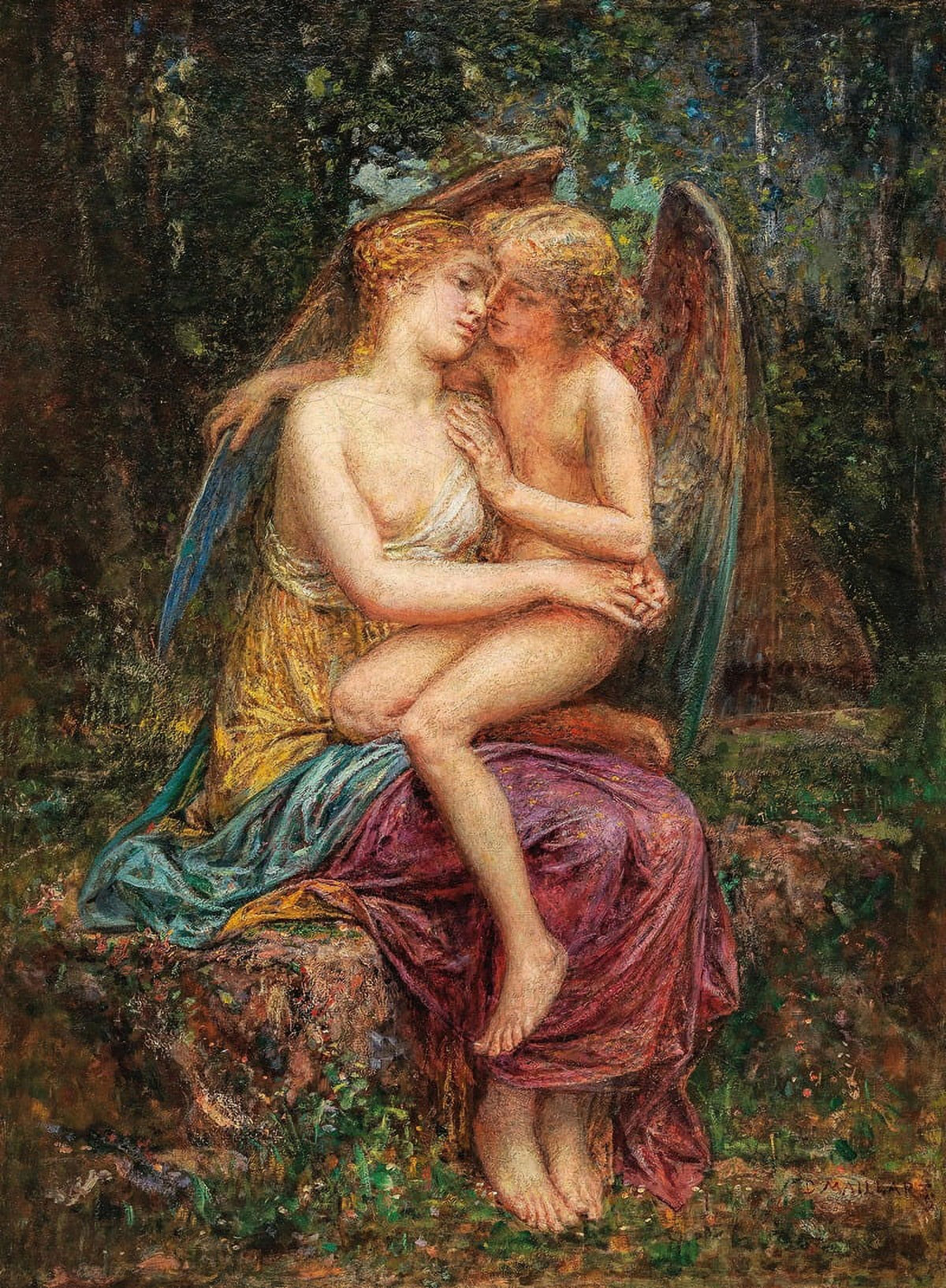 Eros and Psyche Art Print by Diogène Maillart - Beautiful classical artwork