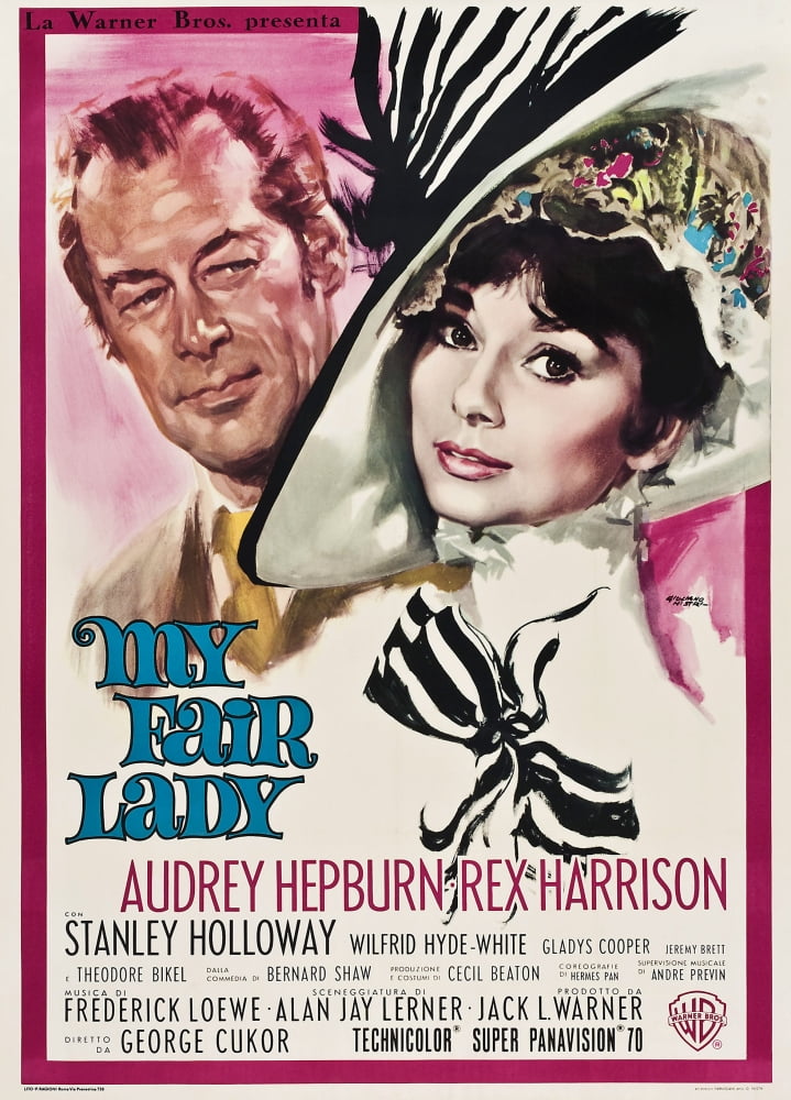 My Fair Lady movie poster print featuring Rex Harrison and Audrey Hepburn