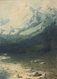 Alpine Landscape Poster Print by Joseph Mallord William Turner - beautiful mountain scenery artwork
