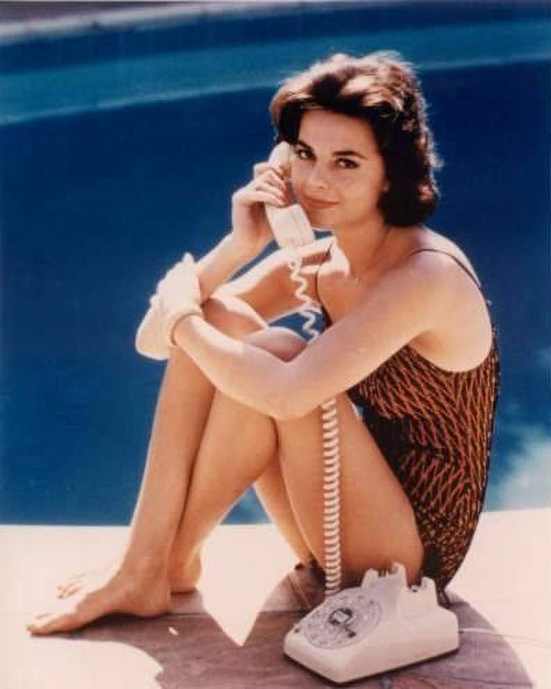 Natalie Wood Telephone Poolside Photo Print in vintage style