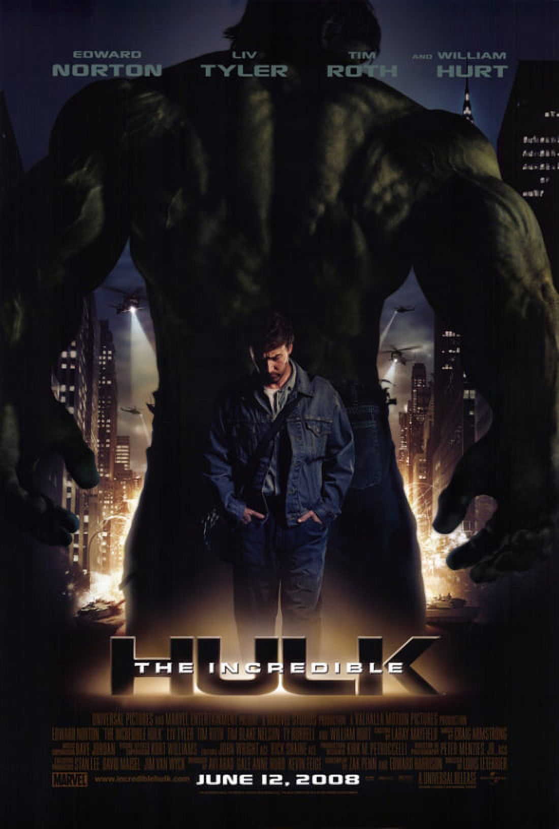 The Incredible Hulk Movie Poster Print 27 x 40
