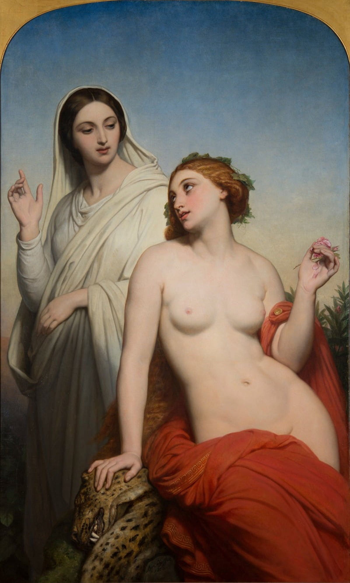 Heavenly and Earthly Love art print by Ary Scheffer, featuring emotional and romantic themes.