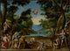Cupid and Pan art print by Federico Zuccaro, featuring vibrant colors and detailed imagery.