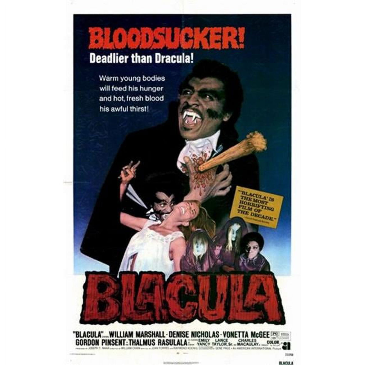 Blacula Movie Poster 11 x 17 - Vintage Horror Film Art