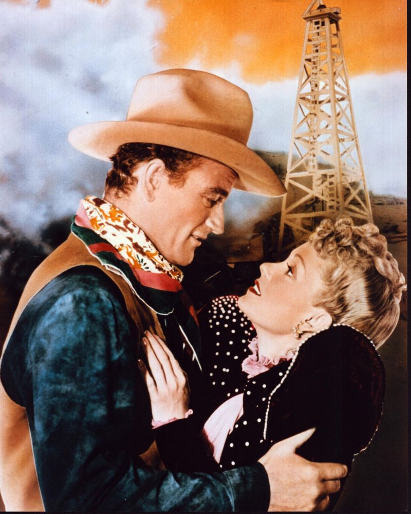 John Wayne and Martha Scott in In Old Oklahoma photo print