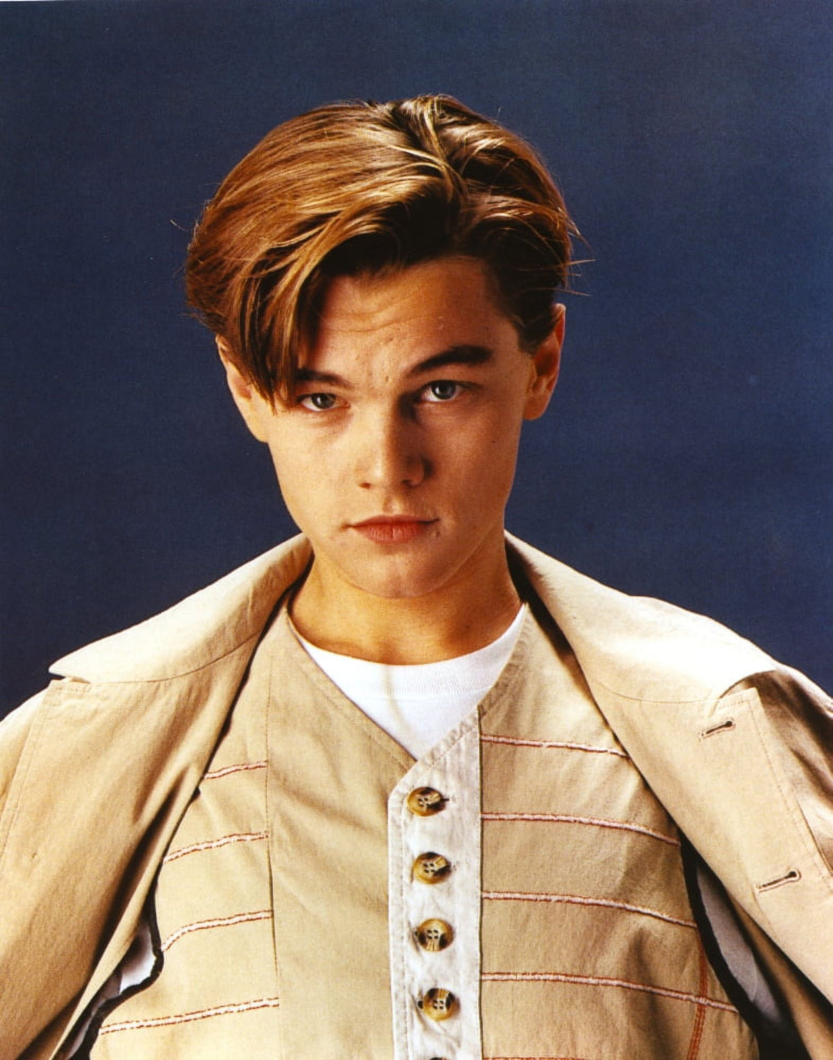 Leonardo DiCaprio walking in a brown coat photo print
