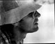 Jack Nicholson black and white photo print with bucket hat and sunglasses.