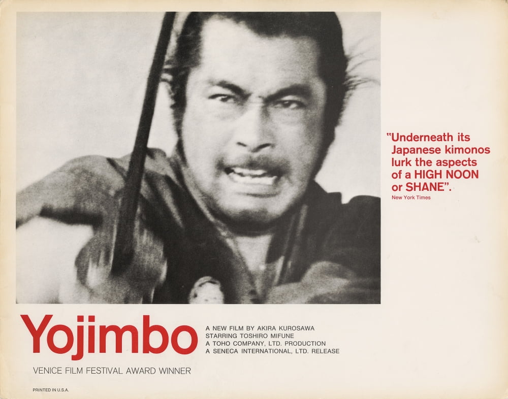 Yojimbo Movie Poster Print showcasing classic film art.