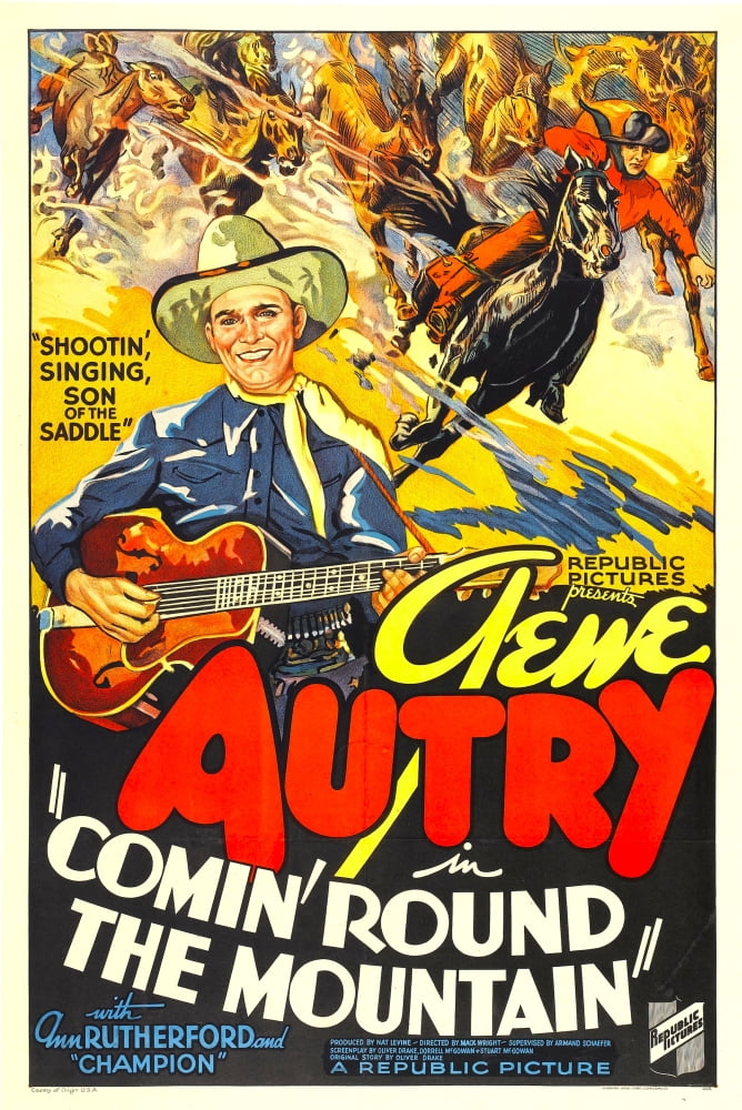 Comin' Round The Mountain movie masterprint poster featuring Gene Autry and Smiley Burnette, 11x17