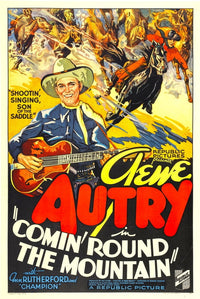 Comin' Round The Mountain movie masterprint poster featuring Gene Autry and Smiley Burnette, 11x17