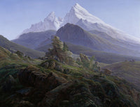 The Watzmann art print by Caspar David Friedrich showcasing serene Bavarian Alps scenery.
