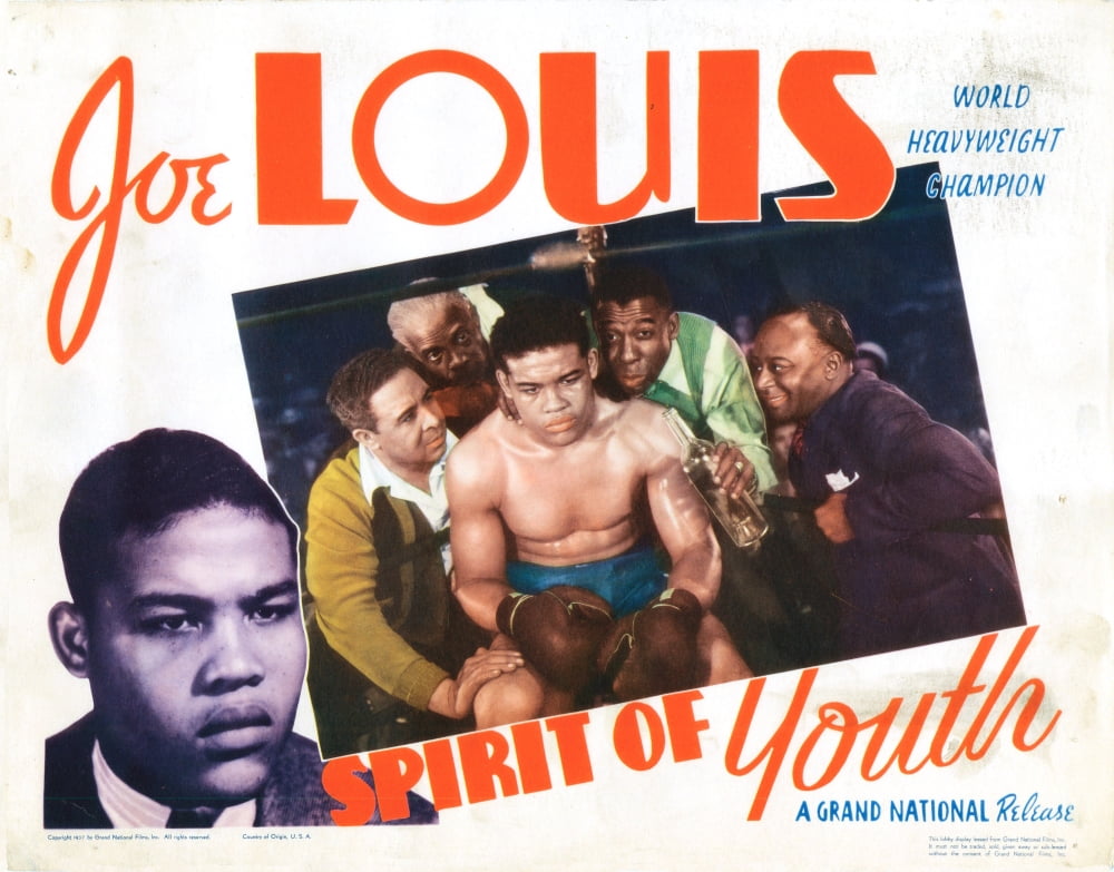Spirit of Youth 1938 movie lobby card poster featuring Joe Louis, Clarence Muse, and Mantan Moreland.