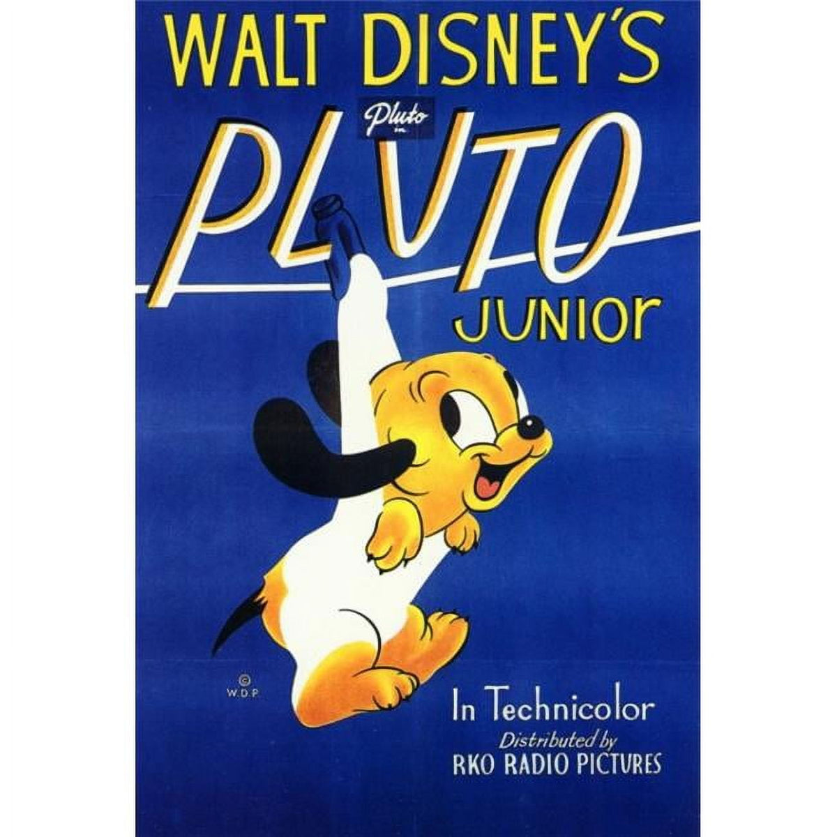 Pluto Junior movie poster print showcasing vibrant colors and playful design.