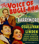 The Voice of Bugle Ann 1936 movie poster print featuring Lionel Barrymore, Eric Linden, and Maureen O'Sullivan.