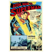 Atom Man vs. Superman Movie Poster Print showcasing iconic superhero action.