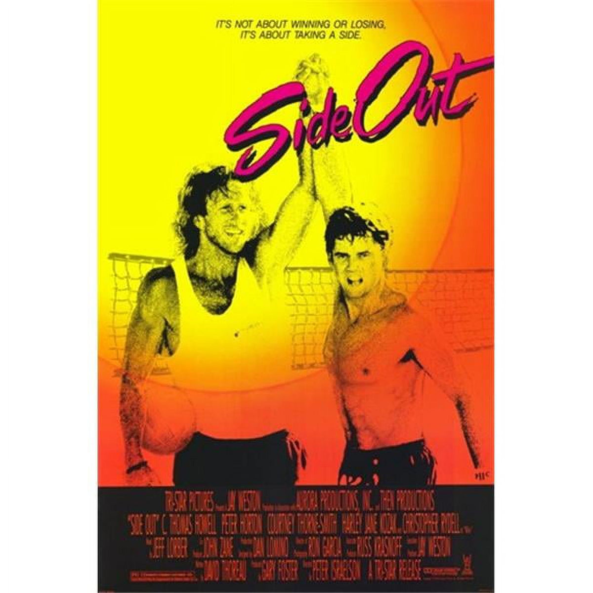 'Side Out' movie poster 11x17 print featuring beach volleyball excitement.